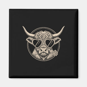 Cow Heart Sungles Rose Valentine Circle Frame Magnet