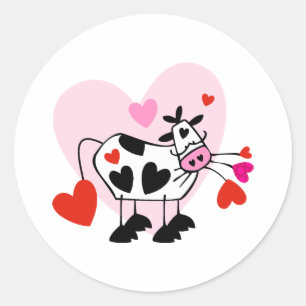 Cow Hearts Classic Round Sticker