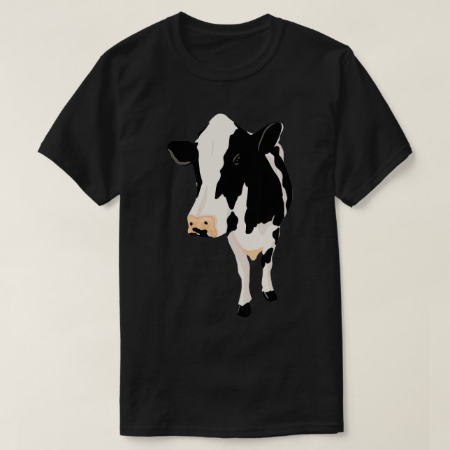 Cow Heifer Spotted Farm Cartoon Cool Animal Lovers T-Shirt (Design Front)