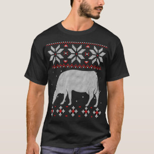 Cow Heifer Ugly Christmas Sweater, Cattle Farming T-Shirt