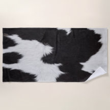 cow hide black white