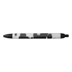 cow hide black white black ink pen