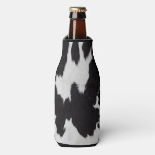 cow hide black white  bottle cooler