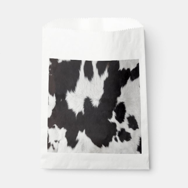 cow hide black white   favour bag (Front)