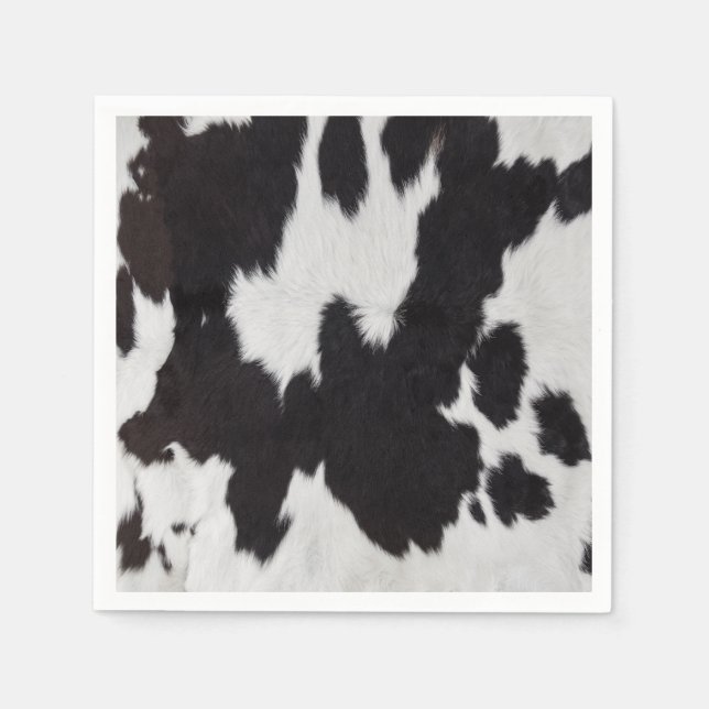 cow hide black white   napkin (Front)