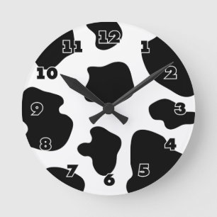 Cow hide pattern wall clock Funny animal print