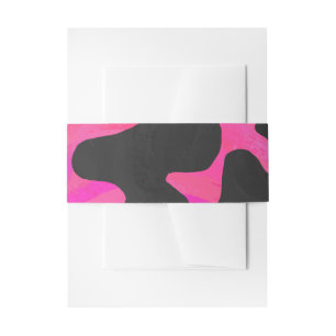 Cow Hot Pink and Black Print Invitation Belly Band