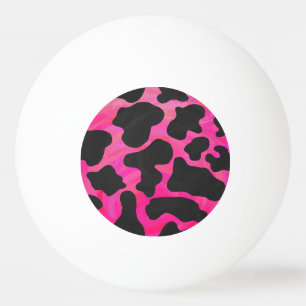 Cow Hot Pink and Black Print Ping Pong Ball
