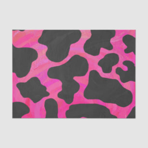 Cow Hot Pink and Black Print Tissue Paper