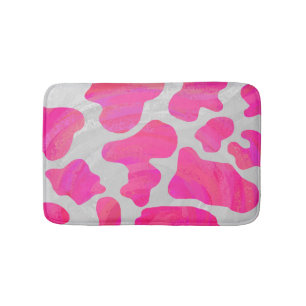 Cow Hot Pink and White Print Bath Mat