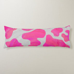 Cow Hot Pink and White Print Body Cushion