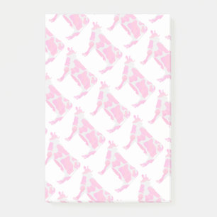 Cow Hot Pink and White Silhouette Post-it Notes