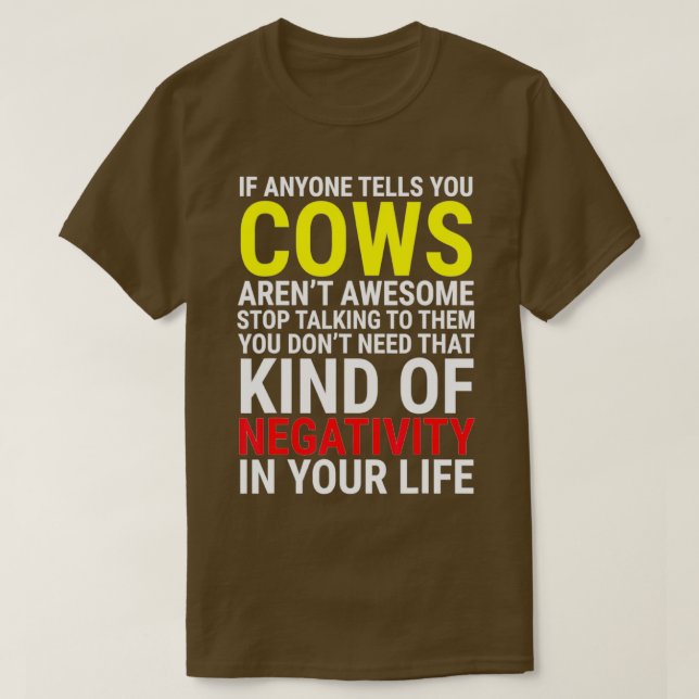 Cow If Anyone Tells You Cows T-Shirt (Design Front)