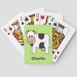 Cow illustration custom name playing cards