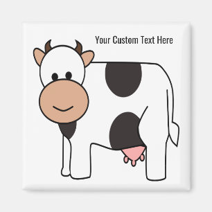 Cow illustration custom text magnet