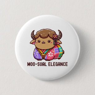 Cow in Elegance in Highland 6 Cm Round Badge