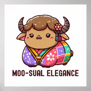 Cow in Elegance in Highland Poster