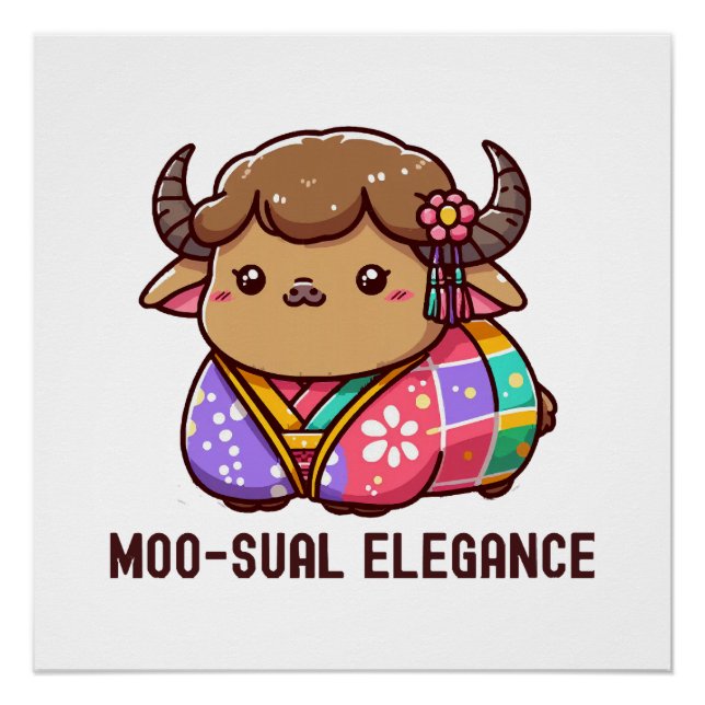 Cow in Elegance in Highland Poster (Front)