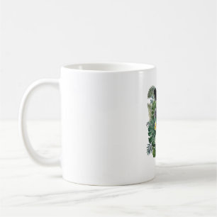 Cow in Floral Jungle Png, Tropical Cow Coffee Mug