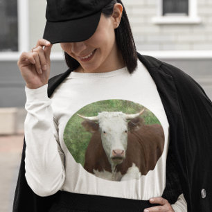 Cow in Grass Cameo Long Sleeve Shirt