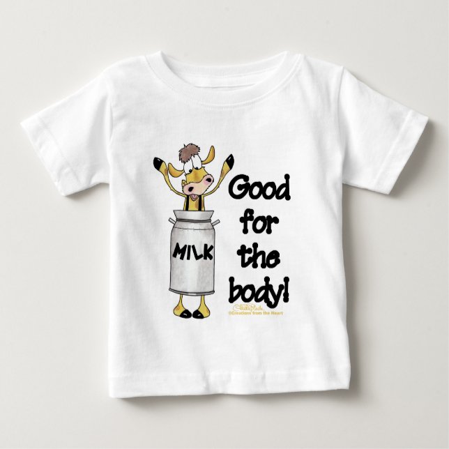 Cow in Milk Can Baby T-Shirt (Front)