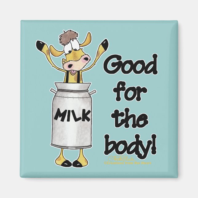 Cow in Milk Can Magnet (Front)