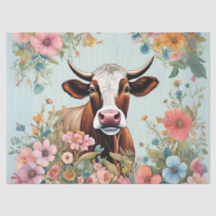 Cow in the Flower Garden Tissue Paper