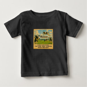 Cow Jumped Over the Moo – Whimsical Farm Pun Cart Baby T-Shirt