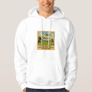 Cow Jumped Over the Moo – Whimsical  Farm Pun Cart Hoodie