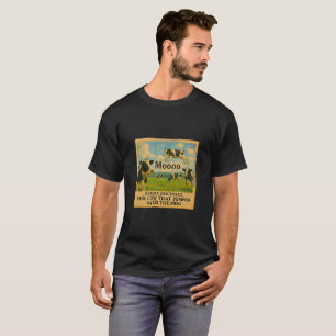 Cow Jumped Over the Moo – Whimsical Farm Pun Cart T-Shirt