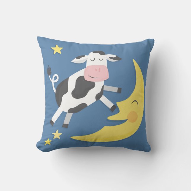 Cow Jumped Over the Moon Children's Pillow (Front)