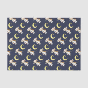 Cow jumping moon watercolor painting art tissue paper