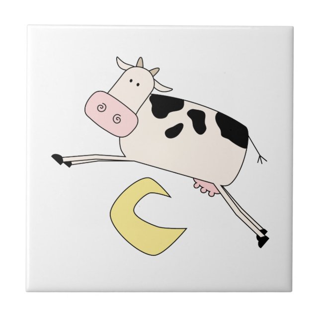 Cow Jumps Over Moon Ceramic Tile (Front)