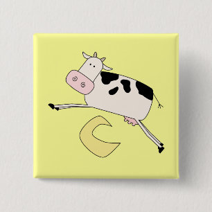 Cow Jumps Over Moon Tshirts and Gifts 15 Cm Square Badge