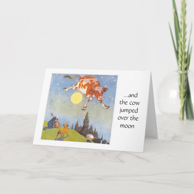 Cow Jumps Over the Moon, Greeting Card (Front)