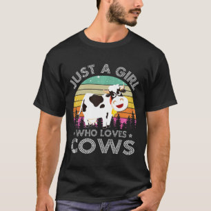 Cow Just A Girl Who Loves Cows Farm Farmer Butcher T-Shirt