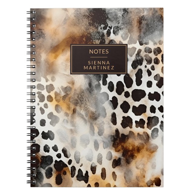 Cow Leopard Print Abstract Art Notebook (Front)