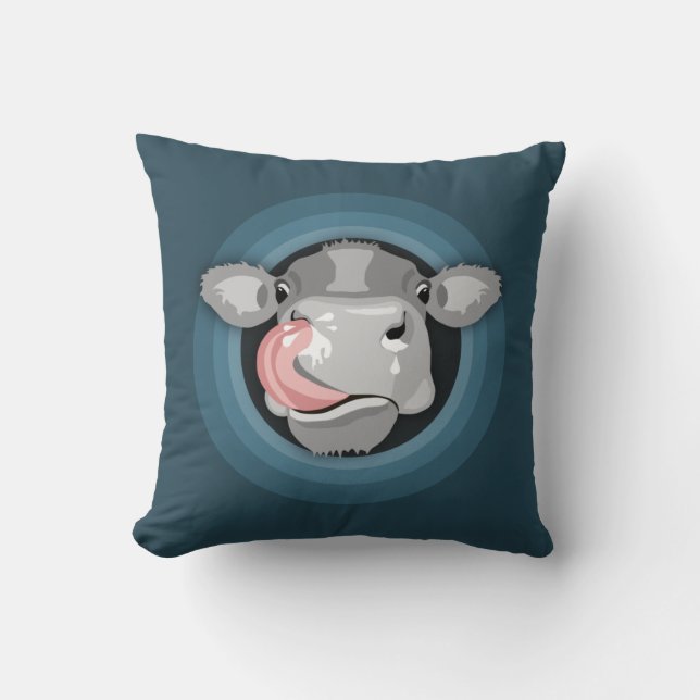 Cow licking nose cushion (Front)