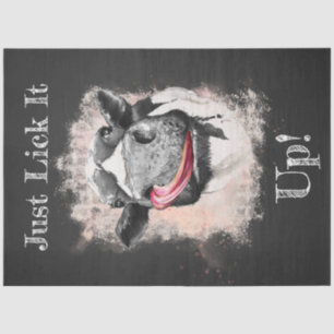 Cow Licking Watercolor Quote Tissue Paper