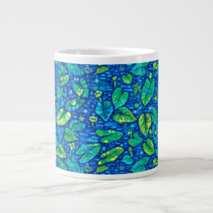 Cow Lilies, Spatterdock Summer Pond Floral Pattern Large Coffee Mug