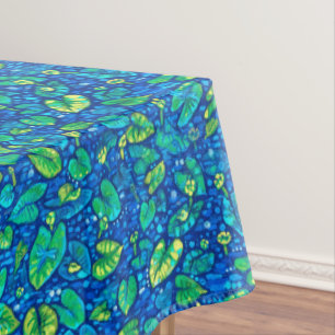 Cow Lilies, Spatterdock Summer Pond Floral Pattern Tablecloth