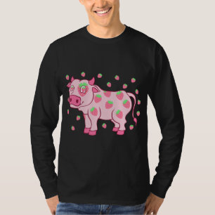 Cow Love Strawberry Milk Fruit Lover Fruitarian St T-Shirt
