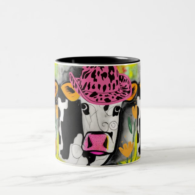 Cow Love Two-Tone Coffee Mug (Center)