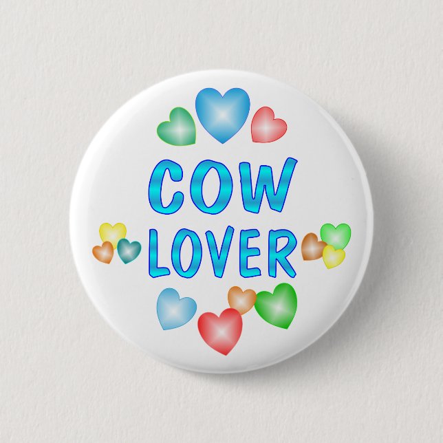 COW LOVER 6 CM ROUND BADGE (Front)