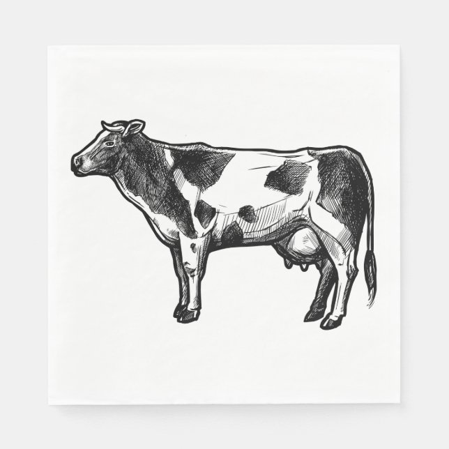 Cow Lover Country Life Farm Farmer Wedding Cows Napkin (Front)