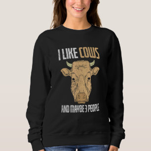 Cow Lover Funny Farmer Farm Animal Farming Cute Co Sweatshirt