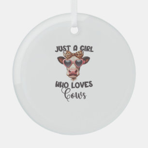 Cow Lover Just A Girl Who Loves Cows _1_1 Glass Tree Decoration