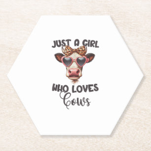 Cow Lover Just A Girl Who Loves Cows _1_1 Paper Coaster
