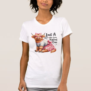 Cow Lover Just A Girl Who Loves Highland Cows Farm T-Shirt