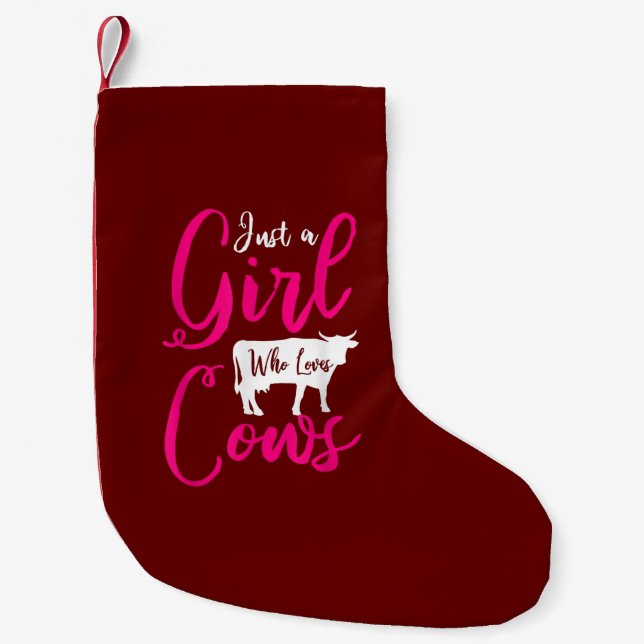 Cow Lovers | Farm Animal Women Gift Cow Small Christmas Stocking (Front)